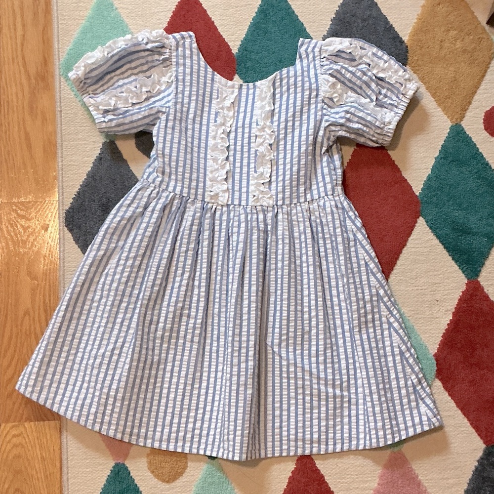 Janie and Jack Blue and White Striped Dress